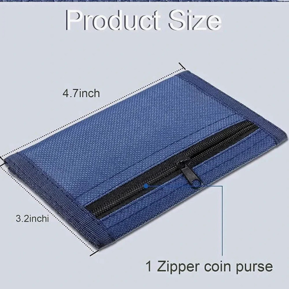 2 Pieces Kid Wallets for Boys Canvas Trifold Wallets - Picture 3 of 4